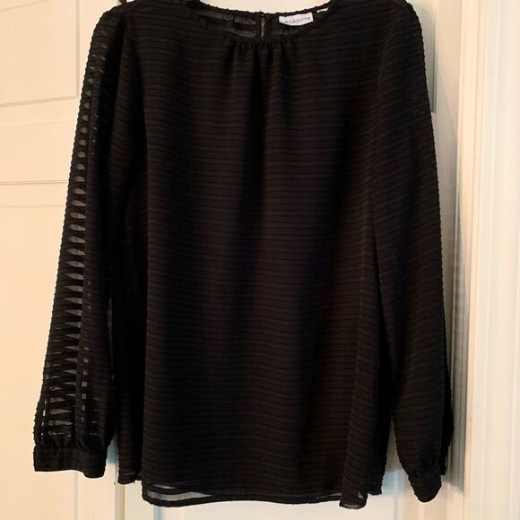 Liz Claiborne Sheer Vintage Long sleeved Blouse size small - Picture 2 of 8